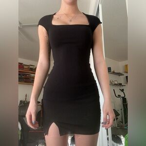 Square neckline bodycon dress